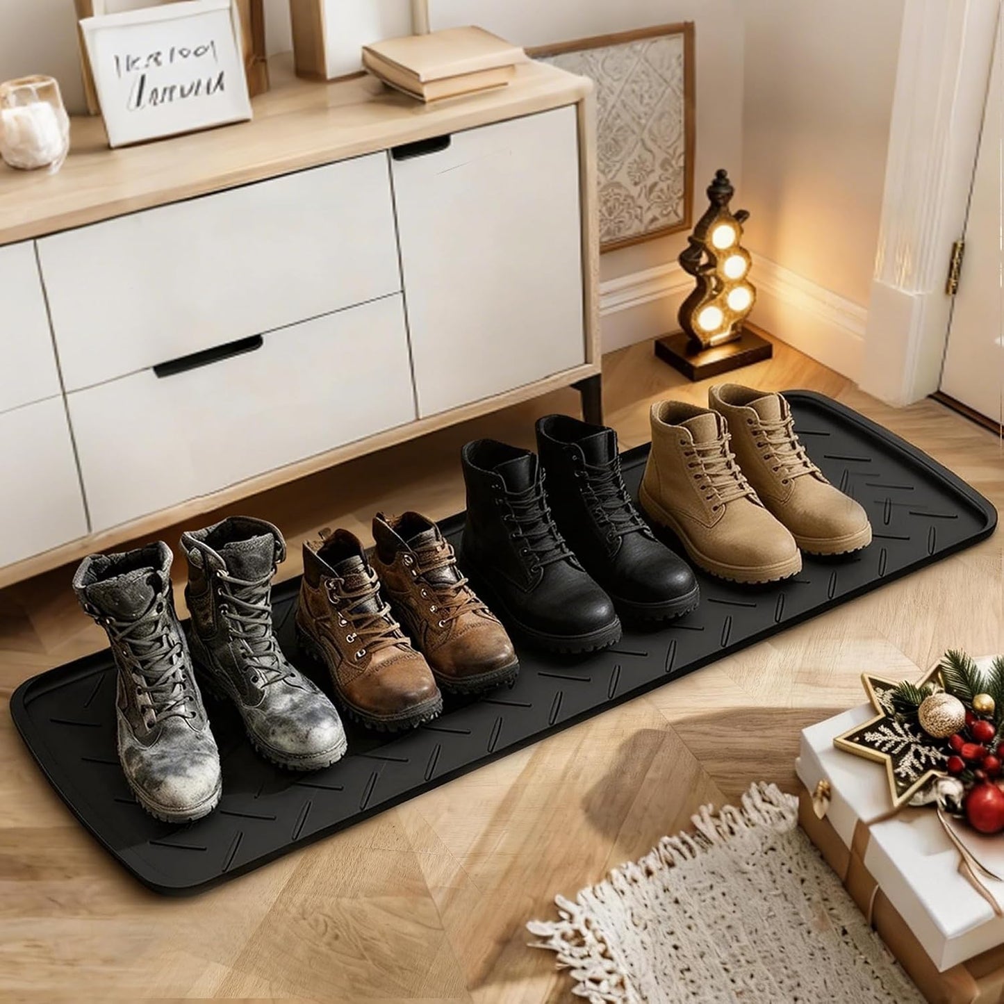 Boot Trays Heavy Duty Rubber Mat with Lip, Waterproof Shoe Mat Tray for Entryway Shoe Tray Multi-Purpose for Indoor or Outdoor 27.56 x 15.75inch