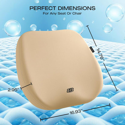 Skechers Seat Cushion Premium Gel & Memory Foam-Office Chair Cushion for Tailbone Pain Relief,Butt Pillow for Office Chair,Car seat Cushion,Long Sitting Office Workers,and Car Drivers,Black