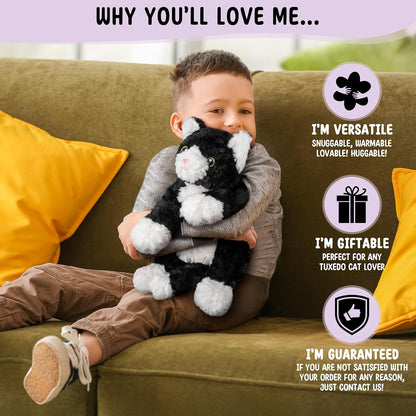 Bunny Microwavable & Weighted Stuffed Animals - 1.5 Lbs Unscented Heating Pad for Period Cramps Pain Relief and Anxiety, Cute Bunny Plush Toys Gifts for Women Girls Adults and Kids by Happy Fuel