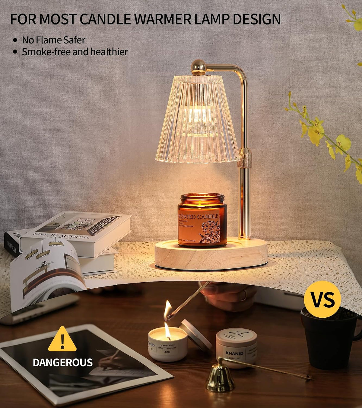 MEXISUE Candle Warmer Lamp with Timer, Bird Candle Warmer Lamp with Jar Candles,Wax Melt Warmer for Housewarming Gift, Birthday Mother's Day Valentines Gifts for Women,Mom,Sister,Bedroom Decor