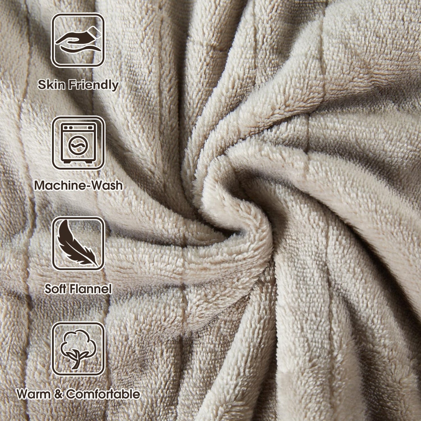 Heated Blanket Throw,Ultra Soft 2-Layer Flannel Electric Blanket | 3 Heat Settings, 4H Auto Off, ETL/FCC Certified, Overheat Protection, Machine Washable, for Couch & Bed, Office, Women Gifts