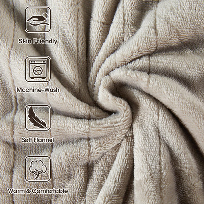 Tefici Heated Blanket Throw,Ultra Soft 2-Layer Flannel Electric Blanket