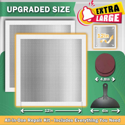 12 X 12 Inch Drywall Repair Kit - Heavy Duty Self-Adhesive Mesh Drywall Patch Kit for Large Holes, Quick & Easy Wall Patch Repair kit for Wall and Ceiling (Repair 5)
