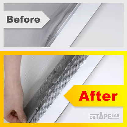 Black Window Screen Repair Tape, 4 in X 15 FT, Screen Repair Kit for Windows or Doors, Strong Adhesive Patch Kit Fiberglass Mesh Tape