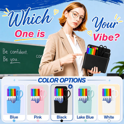 Magnetic Pen Holder, Magnetic Marker Holder, 4 Pack, White | Magnetic Cups for Dry Erase Markers, Pen Organizer for Whiteboard, Refrigerator, Locker, Cruise, Classroom, Office, School