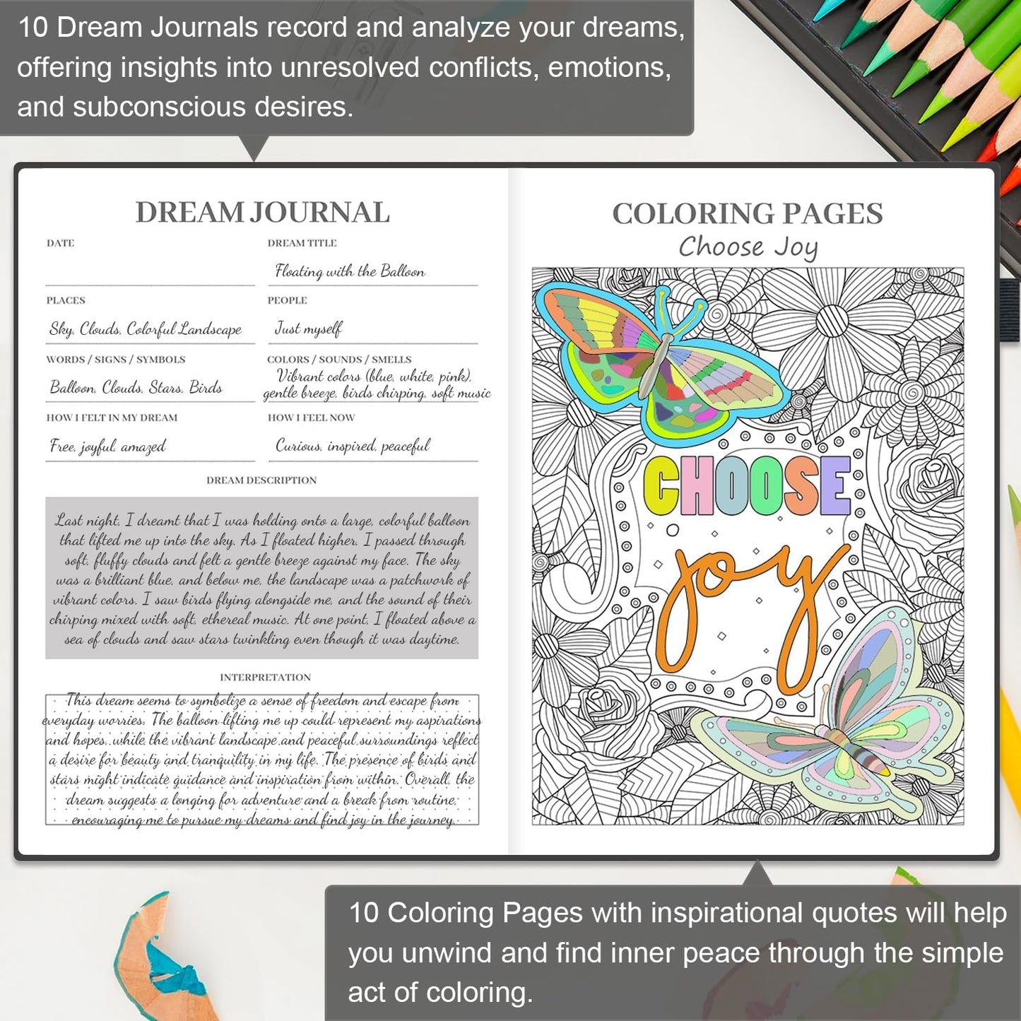 Mental Health Journal, 91-Day Self Care Journal for Women Men, Guided Anxiety & Stress Relief Journal with Mood Tracker, Cognitive Behavioral Therapy Journaling with Mental Health Coloring Pages & Dream Log