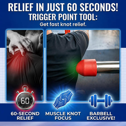 Muscle Trigger Silicone Barbell-Mounted Trigger Point Massage Tool for Back, Neck, Shoulders, Feet & Plantar Fasciitis Relief, Myofascial Release and Deep Tissue Muscle Recovery for Home and Gym | Back Neck Shoulders Plantar Fasciitis Myofascial Muscle