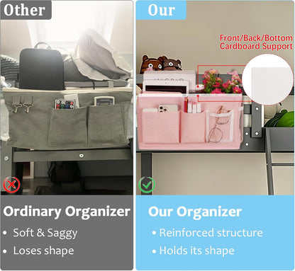 Lilithye Bedside Caddy, Bedside Storage Bag Hanging Organizer for Bunk Bed