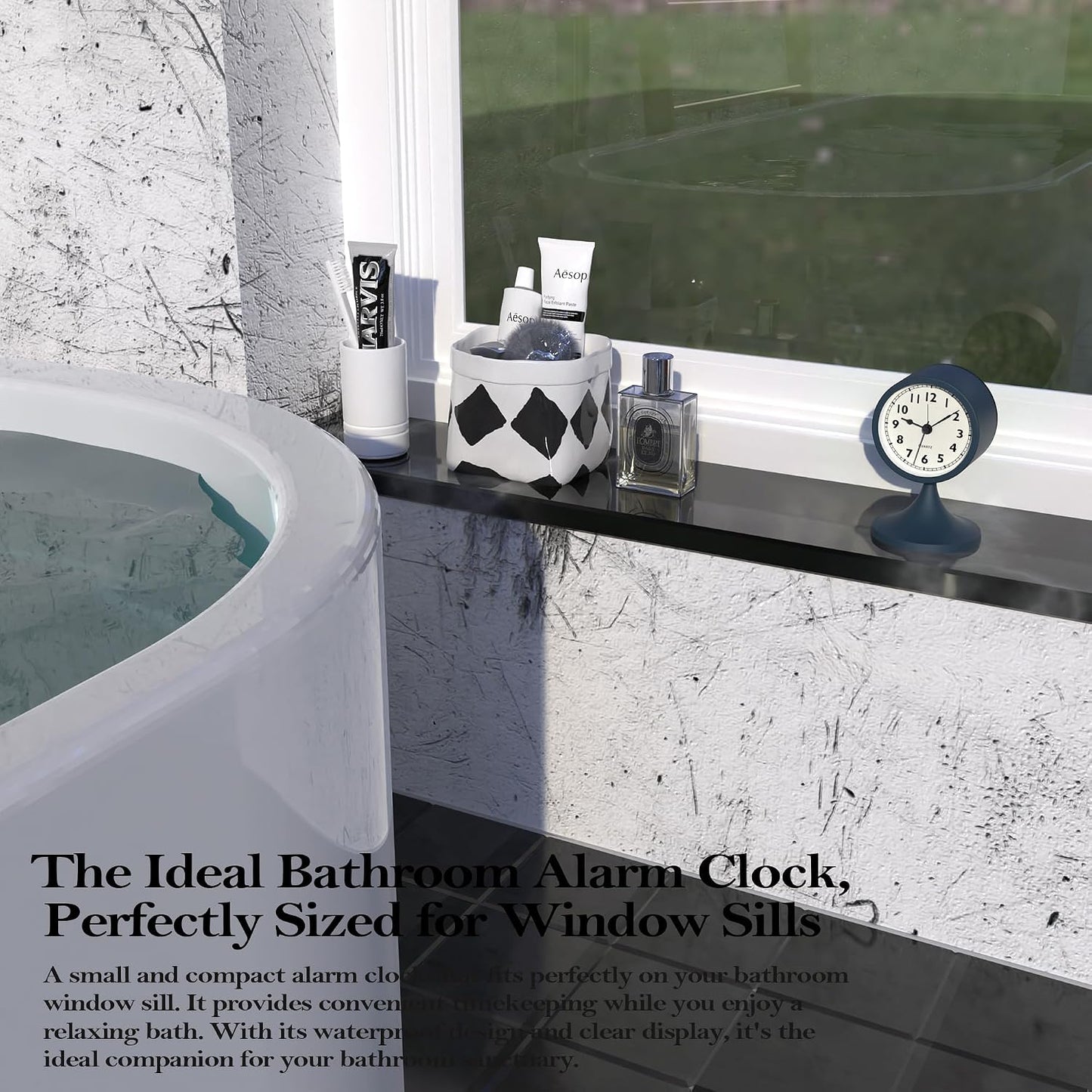 AYRELY® 3" Analog Alarm Clock, Retro Small Clock, Desk Clock for Bathroom | Cute Battery Operated Table Clock with Silent Movement and Light for Bedroom, Bedside, Living Room Decor and Shelf （Green）