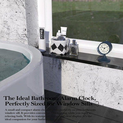 AYRELY® 3" Analog Alarm Clock, Retro Small Clock, Desk Clock for Bathroom | Cute Battery Operated Table Clock with Silent Movement and Light for Bedroom, Bedside, Living Room Decor and Shelf （Green）