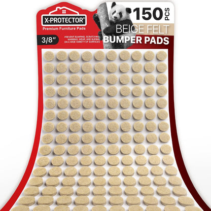 Cabinet Door Bumpers X-Protector 100 PCS – Small Felt Pads 3/8” (Brown) | Ideal Felt Bumpers – Self-Adhesive Thick Felt Dots – Bumper Pads to Protect Glass & Other Surfaces!