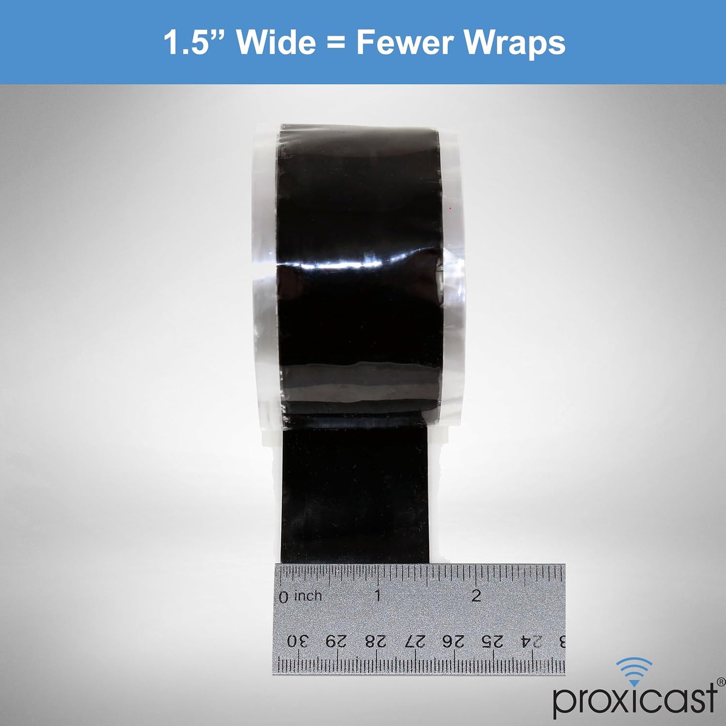 Proxicast Self Fusing Silicone Tape Waterproof - 1.5" x 15' Roll - Black | 30 mil Thick Weatherproof Rubber Coax Tape for Antennas, Electrical Wires, Pipe Leaks, Emergency Repairs - ANT-900-002