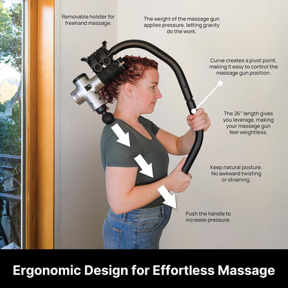 BackBadger Flex Massage Gun Holder Adjustable Ergonomic Extension Handle