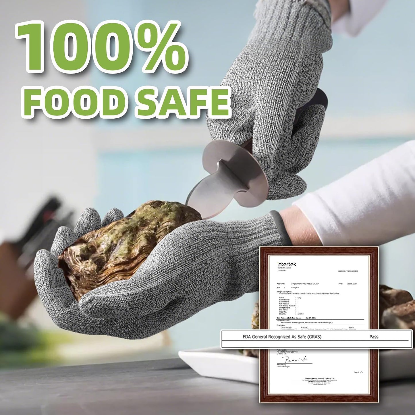 Schwer SlicePro Ultra-Durable ANSI Cut Resistant Gloves PR1501, 10X Reinforced Food Grade Cutting Glove, Mandoline Gloves for Kitchen Meat Cutting, Oyster Shucking, Fish Fillet Processing, M | Non PFAS, No Glass Fiber, for Kitchen Food Prep, Mandolin