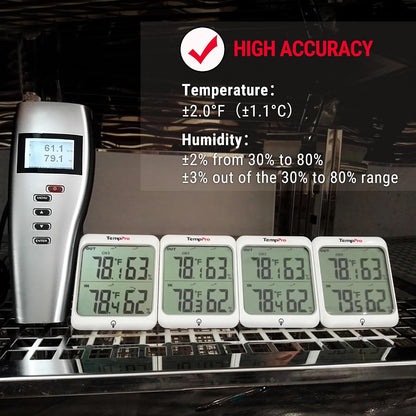 TempPro TempAir 500 FT Indoor Outdoor Thermometer Wireless with Sensor | Large LCD Display, No Hub or App Required, Outside Thermometer & Cold-Resistant Sensor for Patio (Previously ThermoPro)