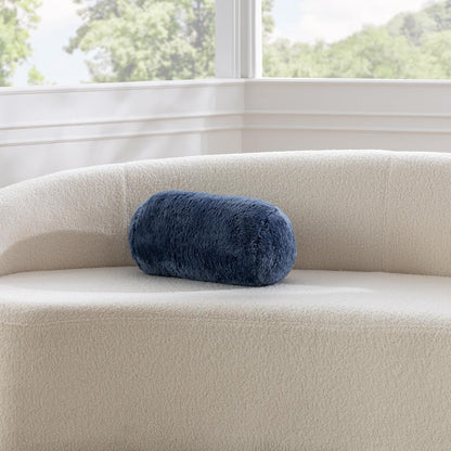 Berkshire Cervical Neck Roll Pillow with Extra-Fluffy™ Removable Cover, Multi-Purpose Bolster Cushion for Couch, Office & Travel, One Size 13.5" x 7.5", Smoke