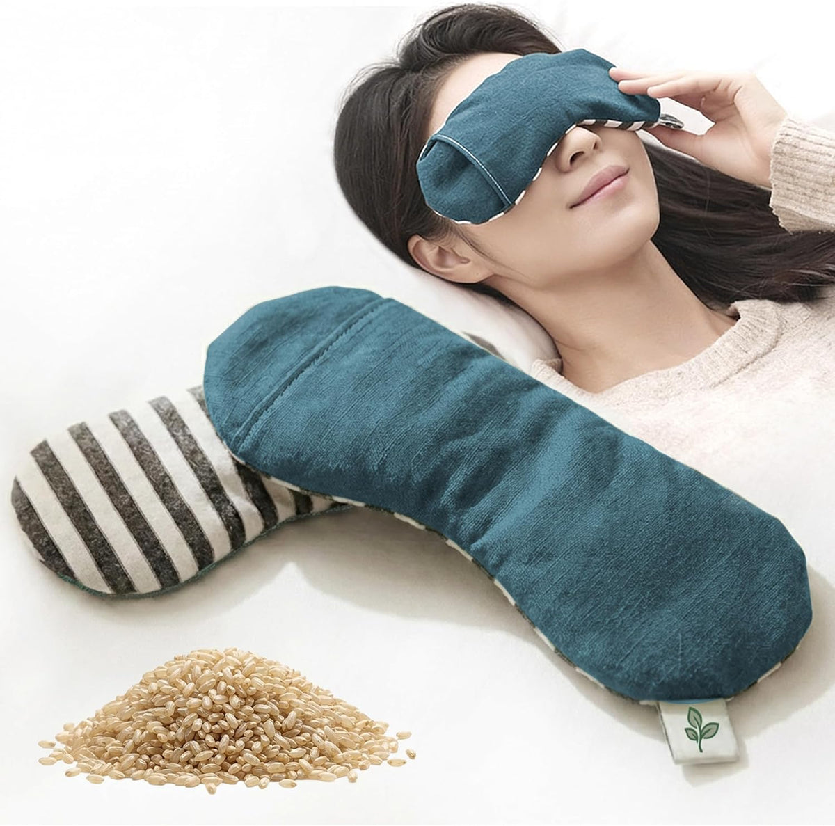 Seoul Heated Rice Eye Mask for Stye & Dry Eyes, Microwavable Compress