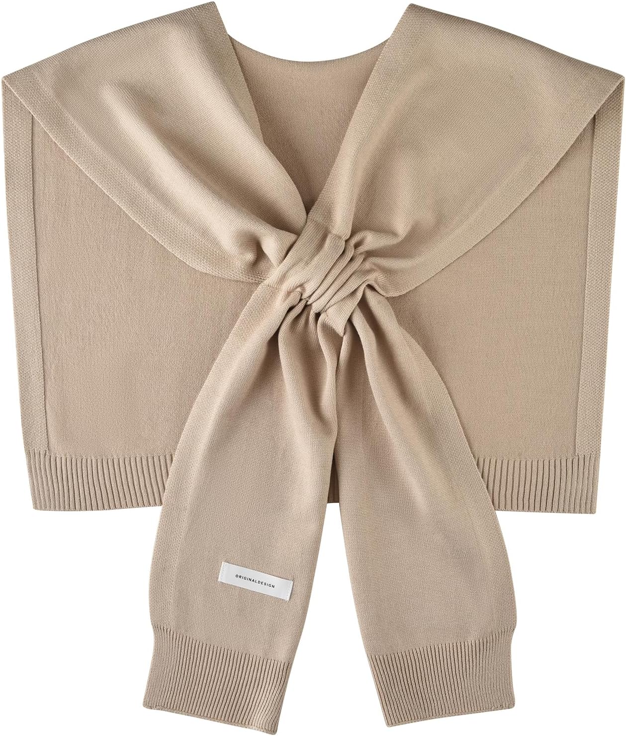 WaJuemy Women's Sweater Shawl Wraps Sleeves Knitted Collar Sweater Scarf Top Casual Lightweight Shoulder Cape Accessories