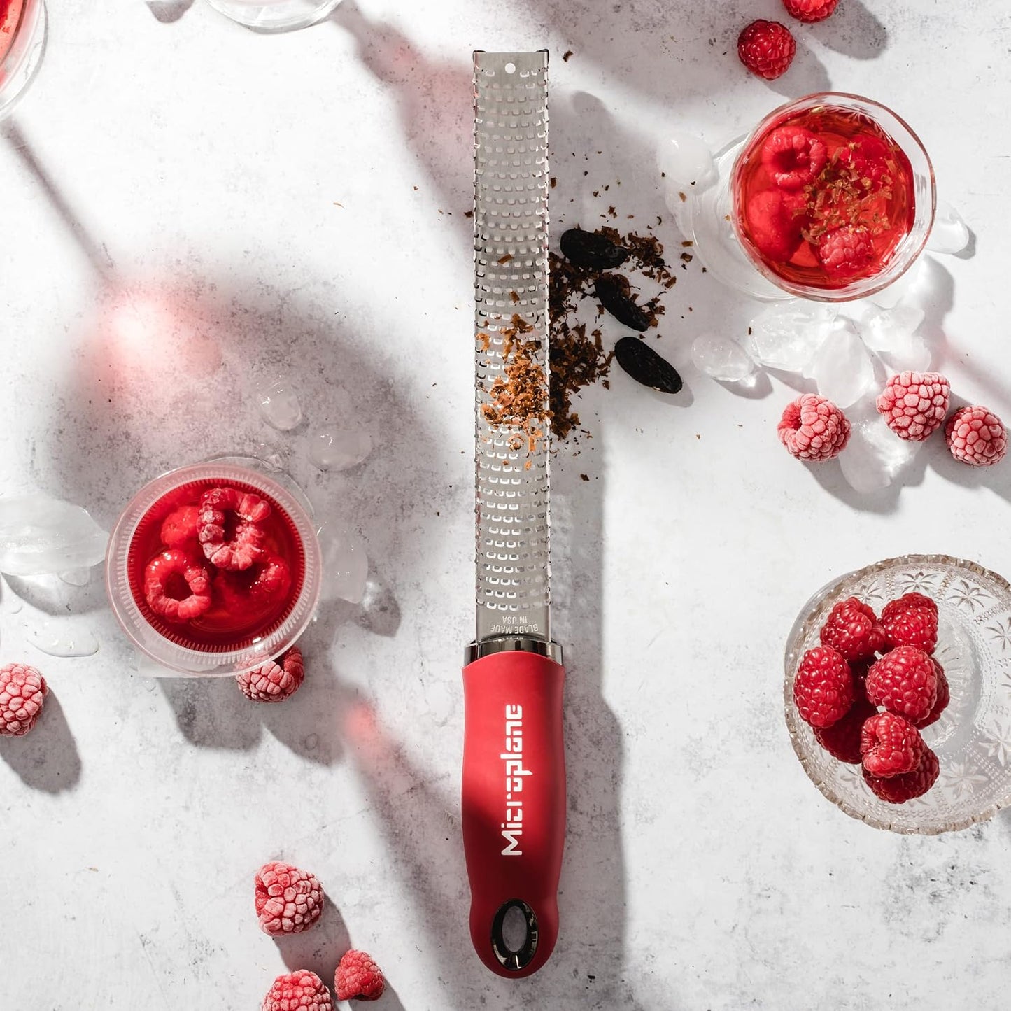 Premium Classic Series Zester - Lipstick Pink | Lemon Zester tool, Hard Cheese & Vegetable Grater | For Citrus, Parmesan Cheese, Garlic, Ginger, Nutmeg | Fine Stainless Steel Blade, Made in USA