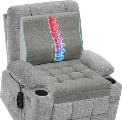 baibu Memory Foam Recliner Cushions with Lumbar Support Pillow Set for Elderly, 20x20x5 Inch Dual-Layer Design Non-Slip Recliner Seat Cushion & Back Support Pillow for Reduce Hip & Lumbar Pain, Brown