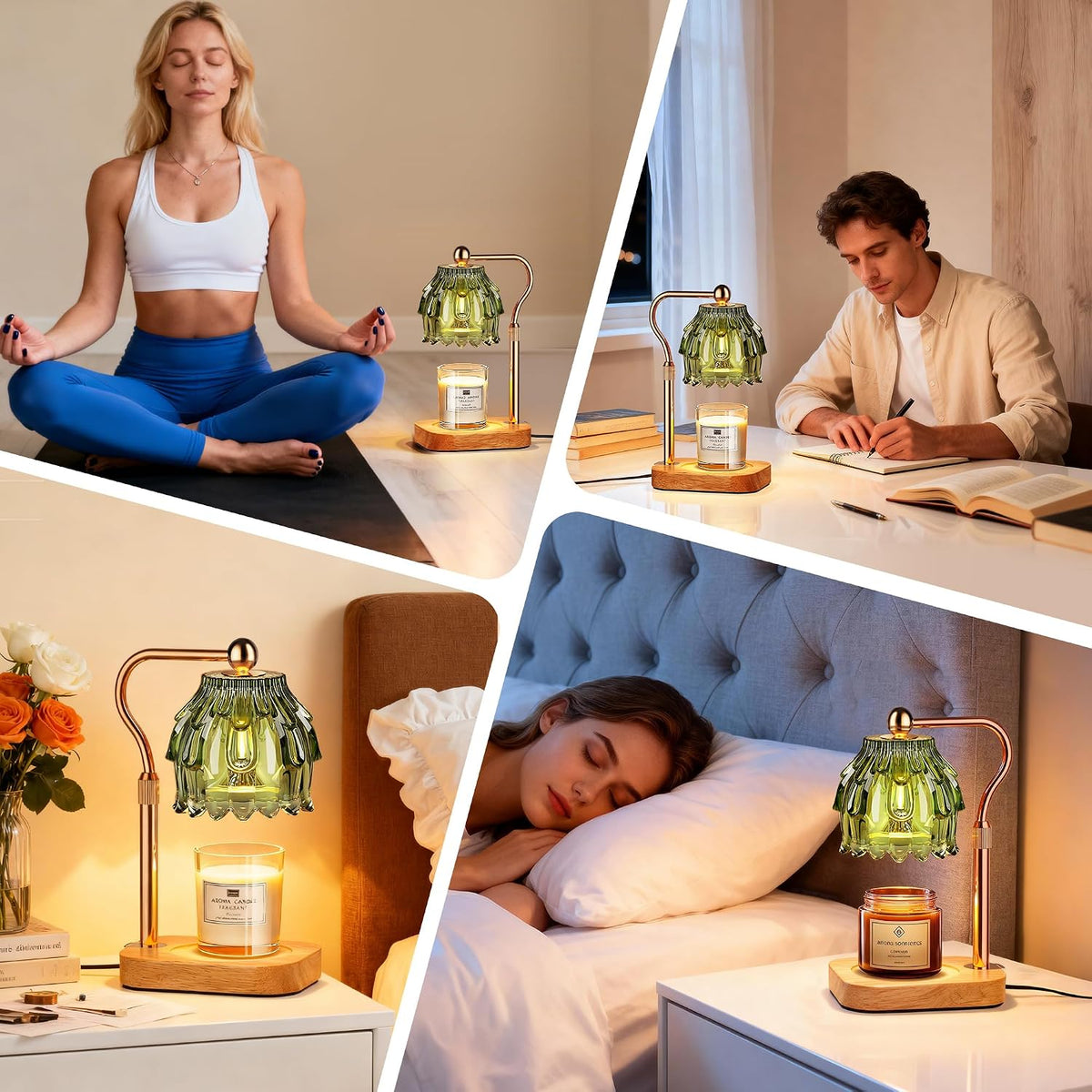 Candle Warmer Lamp with Timer - Flower Electric Wax Melter Warmer Adjustable Height for Jar Candles, Gift for Women, Mom, Christmas, Birthday,Home Decor