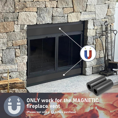 Flamorrow Magnetic Fireplace Vent Cover, 2 Pack Fireplace Draft Blocker to Block Draft from Indoor Chimney, Insulation Fireplace Screen to Prevent Cold Air and Heat Loss from Fireplace Vent, 36 x 6 in