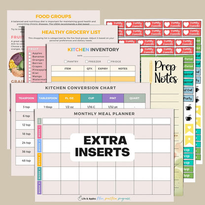 Life & Apples Weekly Meal Planner Notebook with Grocery List, Forest | Meal Planning Notebook, Meal Prep Journal and Food Planner to Organize a Weekly Menu, Grocery List and Family Meals