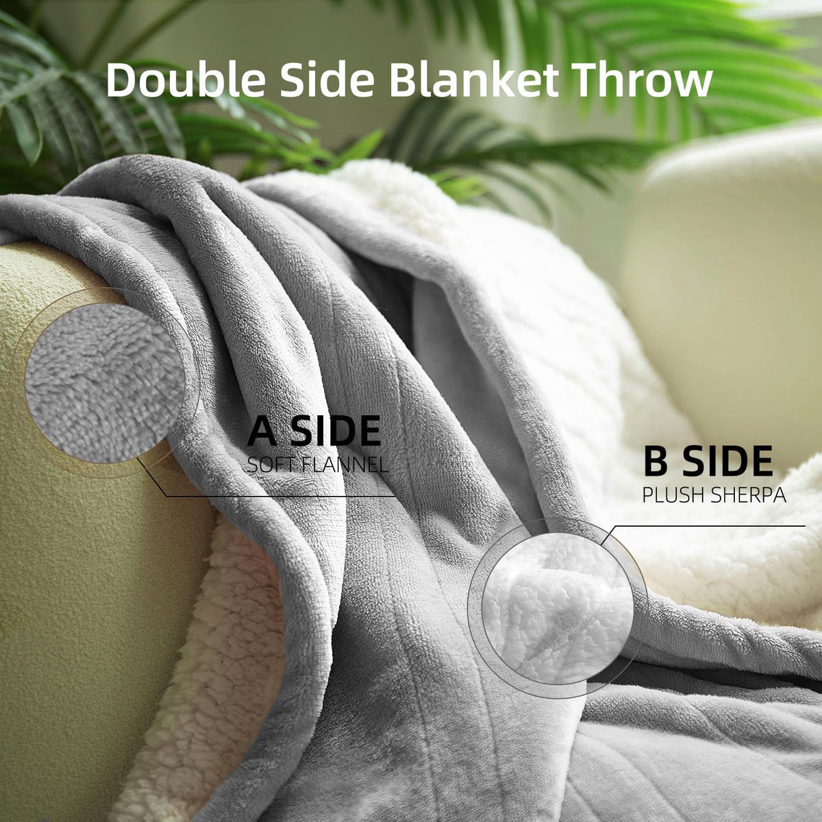 GOTCOZY Heated Blanket-Soft Plush Electric Blanket 50"X60"(Grey)
