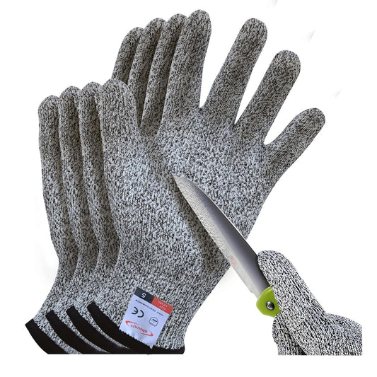 Cutting Gloves, 2 Pairs of Cut Resistant Gloves Food Grade, Cut Resistant Gloves for Kitchen, Oyster Shucking, Fish Fillet Processing, Carving Wood and Gardening(Medium-Grey)