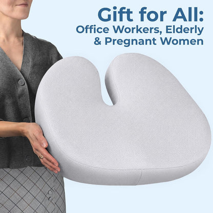 5 STARS UNITED Seat Cushion - Memory Foam Chair Cushion for Tailbone Pain Relief - Ergonomic Support for Coccyx, Sciatica & Butt - Office, Desk & Gaming Chair, Car Seat, Wheelchair, Airplane, Black
