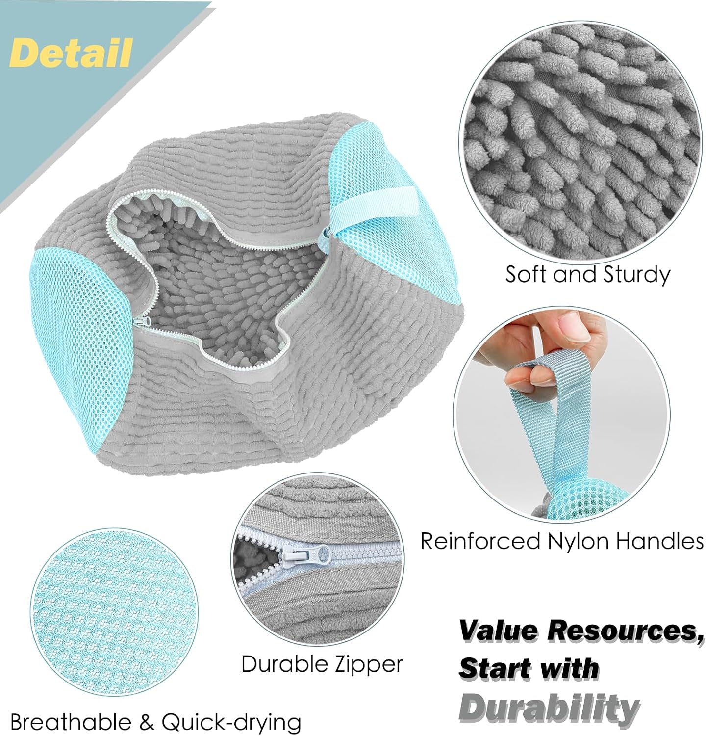 Shoe Washing Machine Bag,Laundry Shoe Bag for Washer and Dryer,Reusable Shoe Cleaning Bag for Sneakers,Tennis Shoes,With Self-locking Zipper, Microfiber Inside,Include Shoe Bag (Pro Grey - 1 Pack)