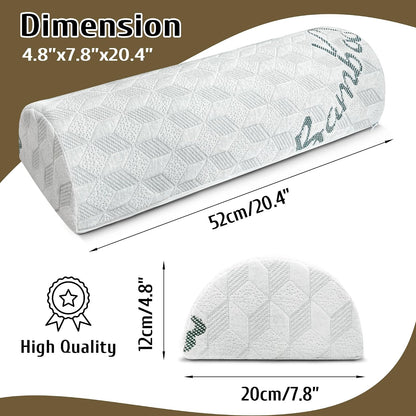 Semi Roll Pillow for Legs, Knees, Lower Back and Head, Lumbar Support Pillow for Bed, Sleeping,1 Pack,7.8”x 20.4”x 4.8”