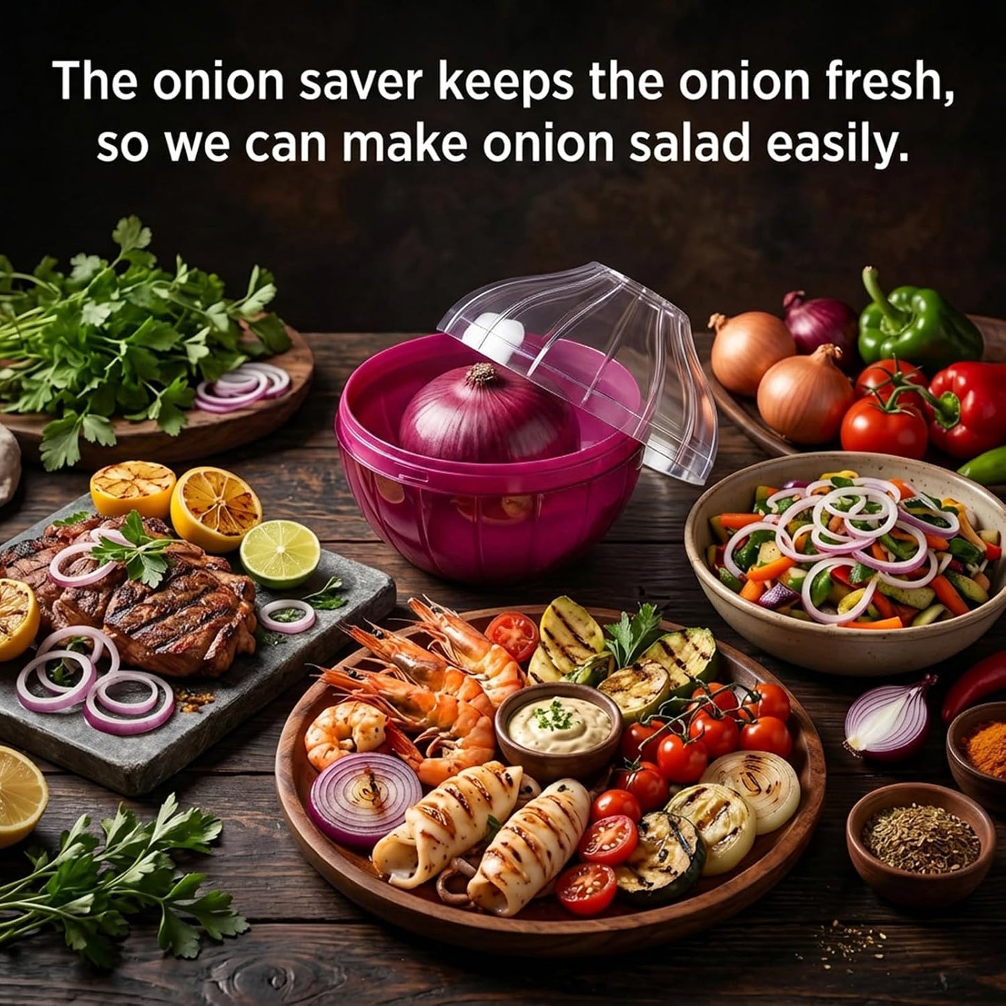 Onion Keeper Onion Storage Containers Onions Tomato Saver Reusable Tomato Lemon Holder Fruit Storages Box Freshness Saver Keepers with Transparent lid for Fridge Vegetable Fruits Onions Stays Fresh