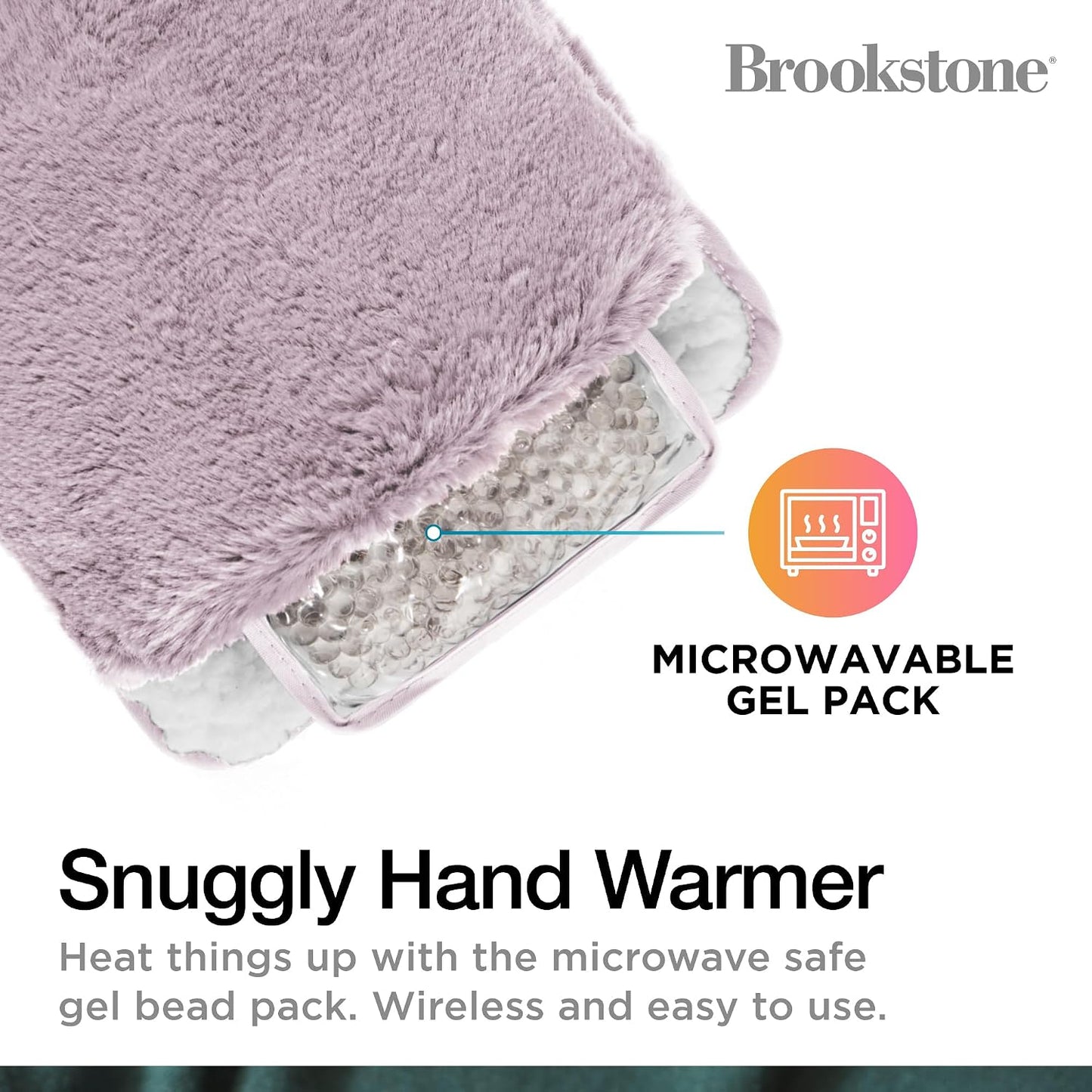 Brookstone Faux Fur Hand Warmer | Soothe Cold Hand Muff with Microwavable Gel Pack for Long Lasting Heat | Cozy Sherpa & Plush Lining for Ultimate Comfort | Hand Muffs for Women & Men