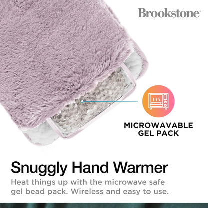 Brookstone Faux Fur Hand Warmer Muff with Microwavable Gel Pack