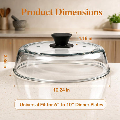 10 Inch Glass Microwave Splatter Cover with 12 Inch Silicone Mat