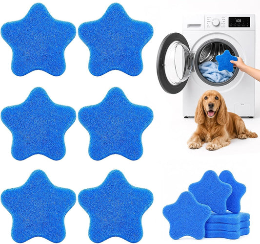 6 PCS Pet Hair Remover for Laundry, Reusable Catcher for Dog & Cat Hair, Fur, Lint & Dander, Gentle on Clothes, Suitable for Washing Machines & Dryers