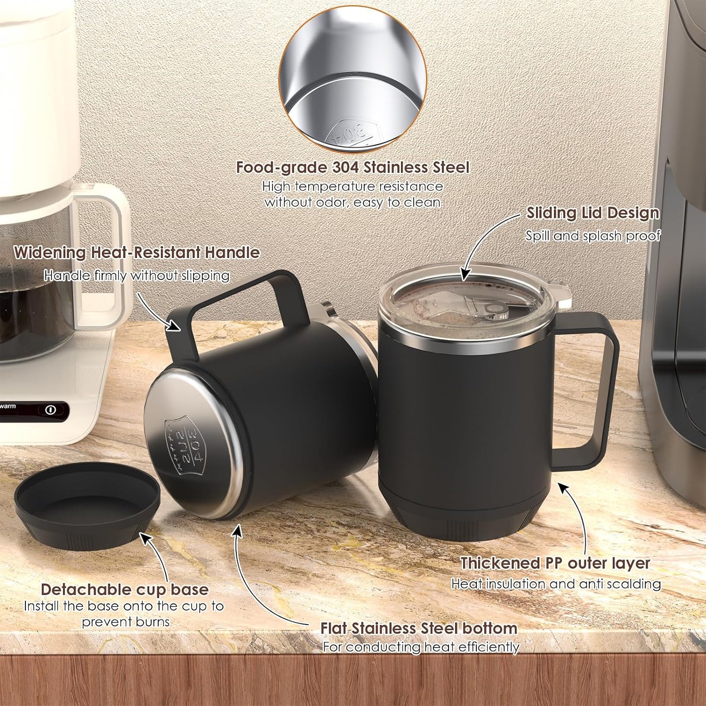 Felibeaco Coffee Mug Warmer & Mug Set for Desk, Smart Coffee Cup Warmer with 16oz Heated Mug, Cup Heater with Auto Shut Off for Office/Home, Coffee Gifts for Women/Men/Dad on Father‘s Day, Red