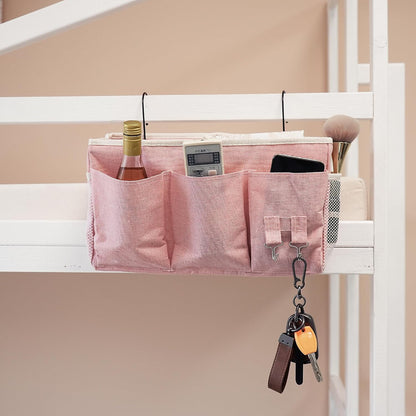 Bedside Caddy/Hanging basket Storage Organizer Bag for Bunk and Hospital Beds,College Dorm Bed，Can be Placed Glasses Books Mobile Phones (Grey 1)