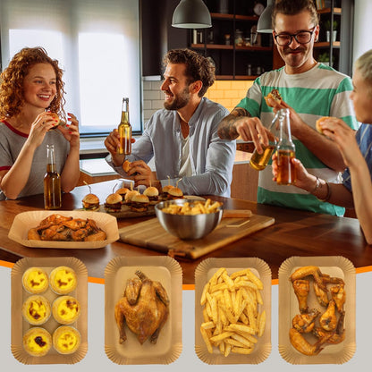Air Fryer Liners Disposable for Ninja Dual, 8.6 x 5.5in, 100 Pcs | Rectangular parchment liners for Ninja DZ201/DZ401 and other dual-basket air fryers; nonstick, oilproof and easy to dispose