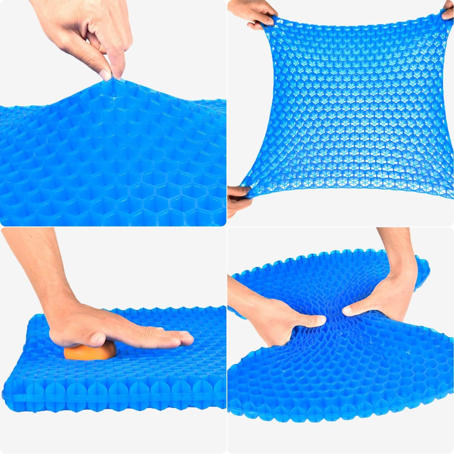 OMCOZY Gel Seat Cushion, Cooling Cushion (Super Large & Thick), Breathable Honeycomb Design Absorbs Pressure Points Seat Cushion, Gel Cushion for Office Chair, Home Car seat Cushion for Wheelchair