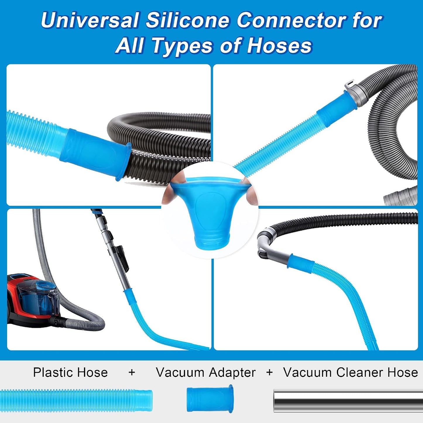 2 PCS Dryer Vent Cleaner Kit Compatible with Most Vacuum Cleaner | Dryer Lint Brush and Vacuum Hose Attachment with Universal Elastic Connector, Quickly Lint Remover