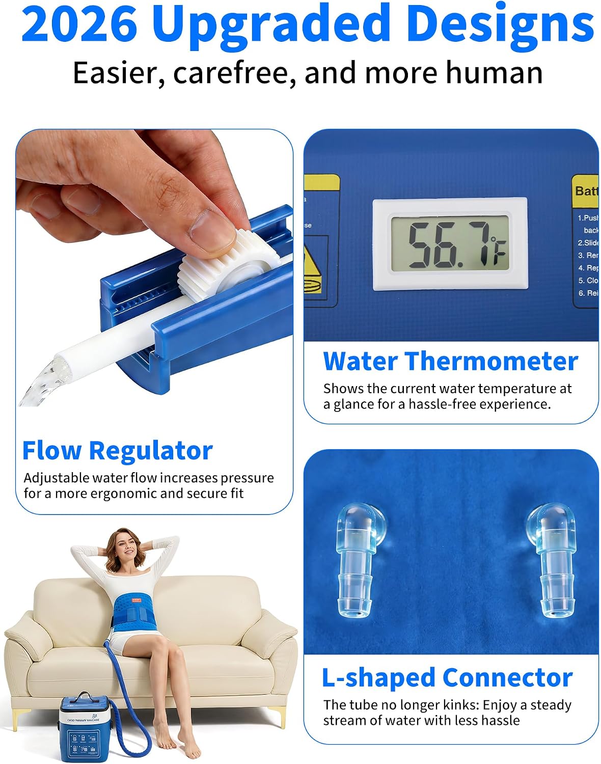 Ankle Foot Ice Pack Wrap for Cold Therapy Machine, Replacement Pad Only for Cryotherapy Unit, Cold Water Therapy for Plantar Fasciitis Relief, Post-Surgery & Injury Recovery - Universal Connector