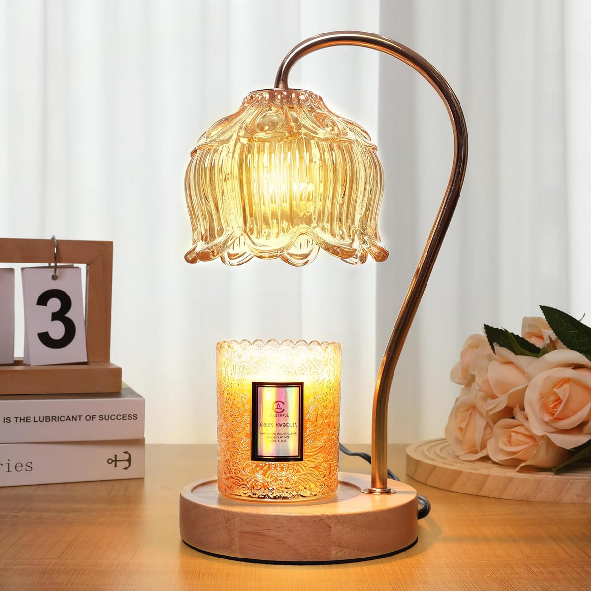 Flower Candle Warmer Lamp with Timer & Dimmer