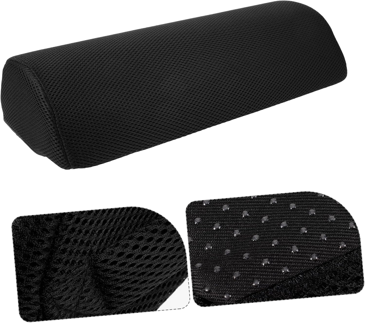Knee Leg Pillow for Sleeping, Half Moon Bolster Pillow Memory Foam Pillows Lumbar Support Footrest Cushion for Back Hip Ankle Semi Roll Grey