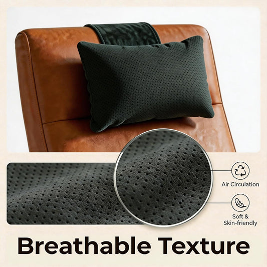 KINIVA Dual-Layer Ultra-Suede Neck Support Pillow for Recliners, Sofas & Office Chairs - Breathable Mesh, Removable Cover, Orthopedic Cervical Support for Pain Relief (Grey)