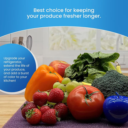 Bluapple FreshMats - Refrigerator Bin Liners, Fridge Drawer Mats - Keeps Produce Fresh Longer, Prevents Bruising, Promotes Air Circulation - BPA-Free Polyurethane Foam - (4-Piece Set, 12"x15", Green)