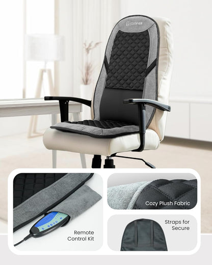 COMFIER Back Massager with Heat,Massage Chair Pad,Massage Seat Cushion with Adjustable Lumbar Support,Back Massage for Pain Relief,Chair Massager for Recliner,Gifts for Women Men Mom Dad