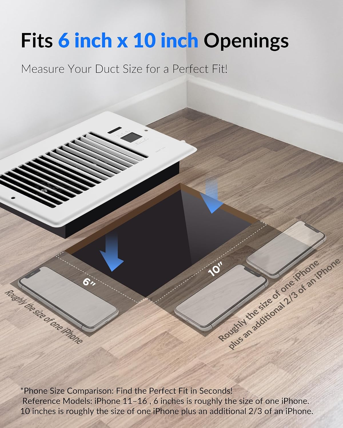 Howeall 4" x 10" Super Quiet Register Booster Fan - Upgrade Smart Register Vent with Ionizer and Dual Intelligent Thermostat Control - Heating Cooling Vent Fan Booster - Charleston Design (ORB)