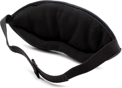 Dream Essentials Opulence Micro Plush Sleep Mask, Black Velvet Eye Mask for Sleeping with Earplugs, Front Pocket, Adjustable Strap, Soft Cotton Lining, Light Blocking Travel Accessory for Night Rest